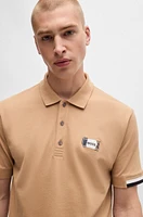 Mercerized-cotton polo shirt with signature stripes