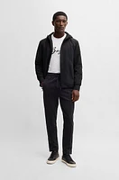 Hooded regular-fit jacket mixed materials