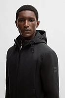 Hooded regular-fit jacket mixed materials