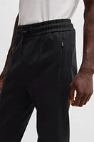 BOSS - Regular-fit tracksuit bottoms mercerized cotton Black