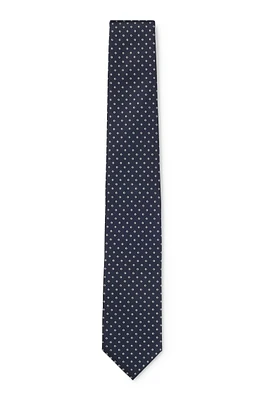 Silk-blend tie with jacquard-woven pattern