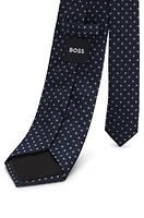 Silk-blend tie with jacquard-woven pattern