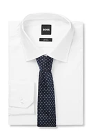 Silk-blend tie with jacquard-woven pattern