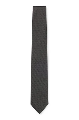 BOSS - Silk-blend tie in micro-pattern jacquard - Black