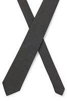 BOSS - Silk-blend tie in micro-pattern jacquard - Black