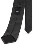 BOSS - Silk-blend tie in micro-pattern jacquard - Black