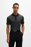 Mercerized-cotton polo shirt with micro pattern