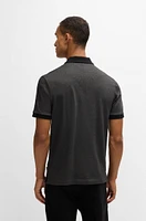 Mercerized-cotton polo shirt with micro pattern