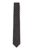 Silk-jacquard tie with diagonal stripes