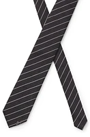 Silk-jacquard tie with diagonal stripes