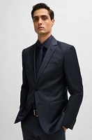 Slim-fit suit micro-patterned wool