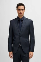 Slim-fit suit micro-patterned wool