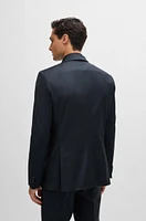 Slim-fit suit micro-patterned wool