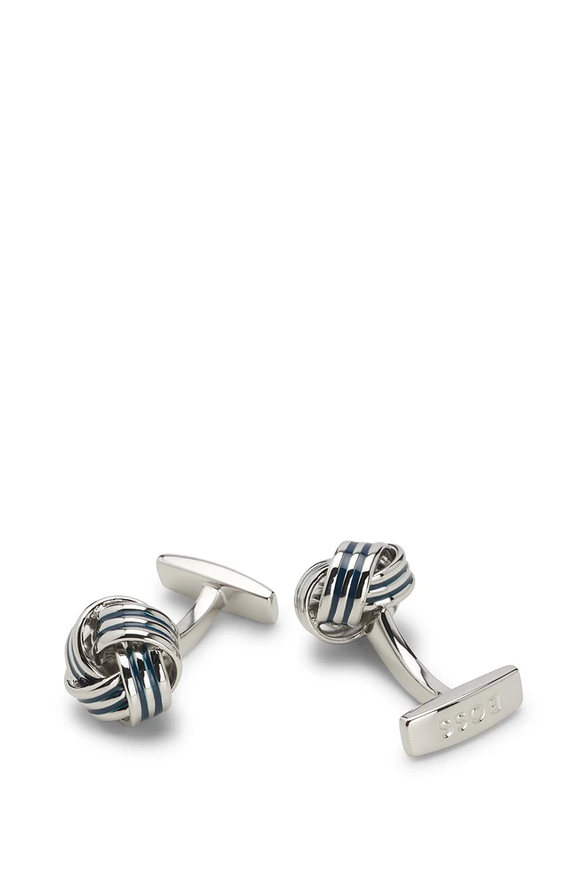 Knot cufflinks in silver-tone brass