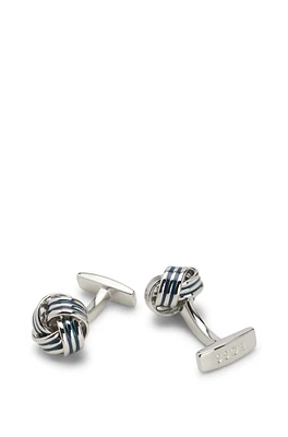 Knot cufflinks in silver-tone brass