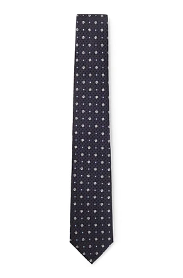 Silk tie with jacquard Double B monograms