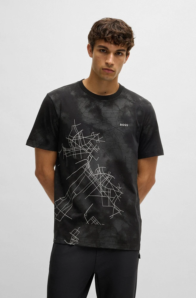 Relaxed-fit T-shirt with decorative reflective print