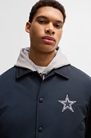 BOSS x NFL mixed-material jacket with faux-leather sleeves