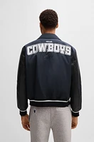 BOSS x NFL mixed-material jacket with faux-leather sleeves