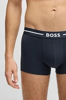 Three-pack of stretch-cotton trunks with logo waistbands