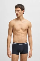 Three-pack of stretch-cotton trunks with logo waistbands