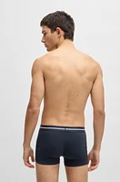 Three-pack of stretch-cotton trunks with logo waistbands