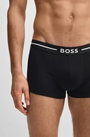 Three-pack of stretch-cotton trunks with logo waistbands