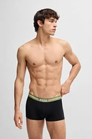 Three-pack of stretch-cotton trunks with logo waistbands