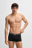 Three-pack of stretch-cotton trunks with logo waistbands