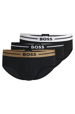 Three-pack of stretch-cotton trunks with logo waistbands