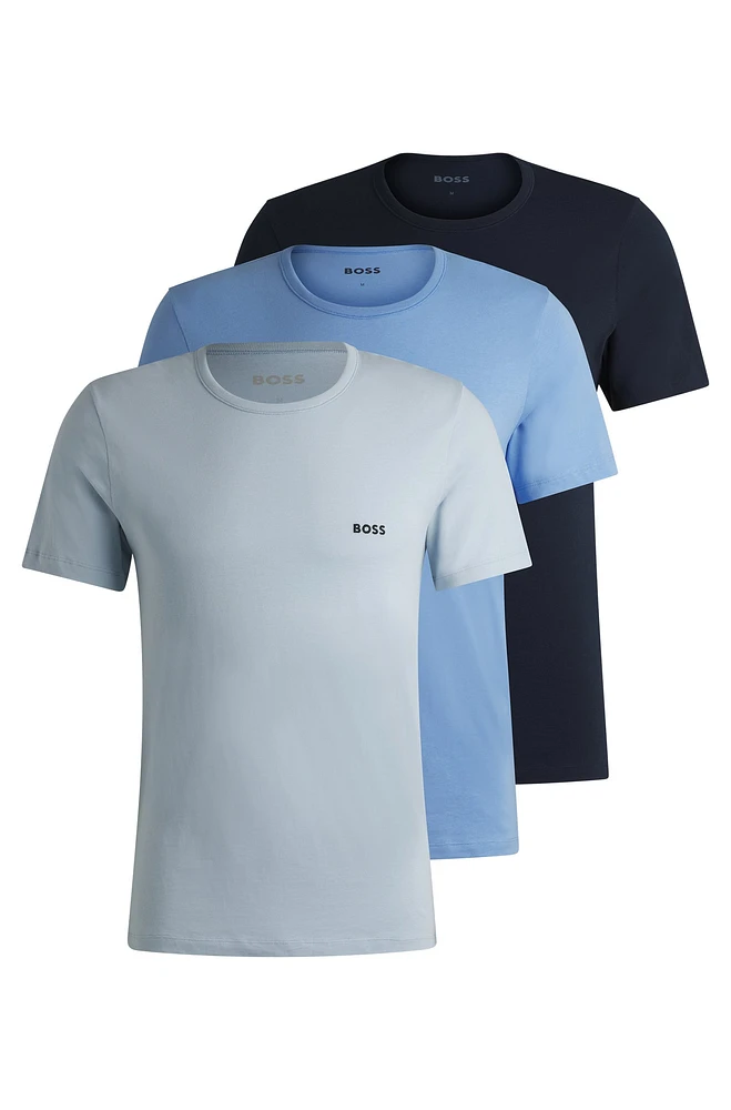 BOSS - Three-pack of underwear T-shirts cotton jersey Patterned