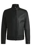 Regular-fit jacket grained nappa leather