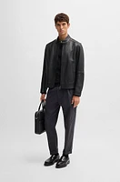 Regular-fit jacket grained nappa leather