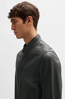 Regular-fit jacket grained nappa leather