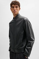 Regular-fit jacket grained nappa leather