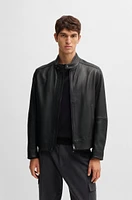 Regular-fit jacket grained nappa leather