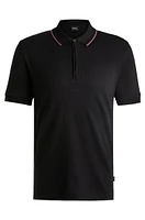 Structured-cotton polo shirt with zip placket