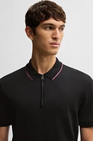 Structured-cotton polo shirt with zip placket