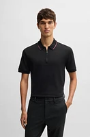 Structured-cotton polo shirt with zip placket