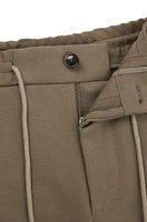 BOSS - Tapered-fit cargo trousers double-weave stretch cotton Light Green