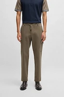 BOSS - Tapered-fit cargo trousers double-weave stretch cotton Light Green