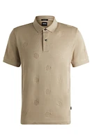 Mercerized-cotton polo shirt with Double B monograms