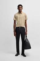 Mercerized-cotton polo shirt with Double B monograms