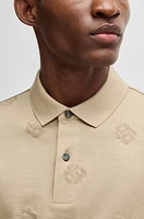 Mercerized-cotton polo shirt with Double B monograms