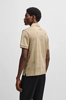 Mercerized-cotton polo shirt with Double B monograms