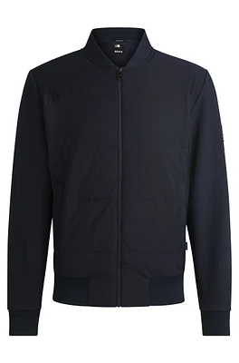 Zip-up hybrid sweatshirt with padded front panel