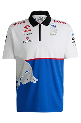 Colour-blocked fanwear polo shirt with special branding
