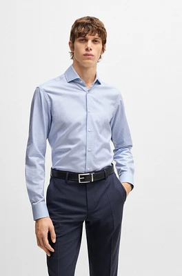 Regular-fit shirt structured cotton