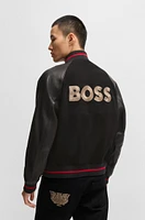 BOSS x Creation of the Gods varsity jacket with embroidery