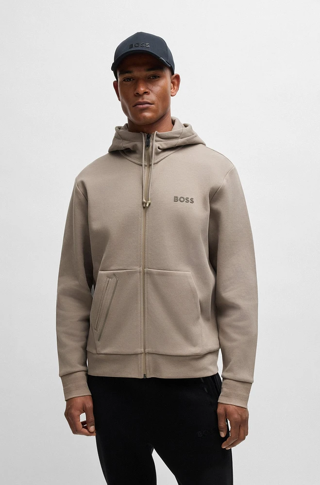 Zip-up hoodie with logo detail